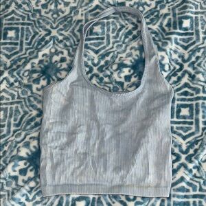American Eagle Outfitters Light Blue Striped Tank